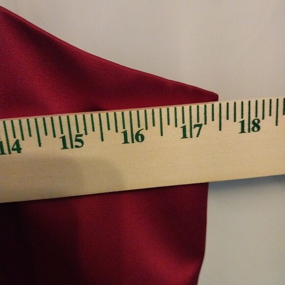 Vtg Davids Bridal Party Dress 16 Red Satin Lined Bridesmaid Prom Formal Holiday - Picture 3 of 10